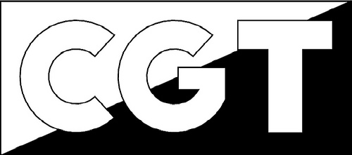 Logotipo CGT letras (en blanco y negro)