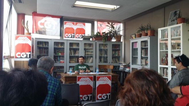 Carlos Monty habalndo de “La Marihuana y las luchas sociales en el Siglo XXI” en CGT-Valencia